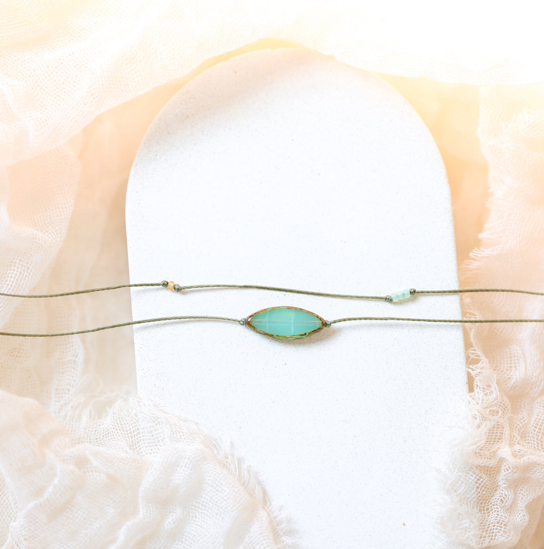 MYST Green Petal Layered Choker Necklace