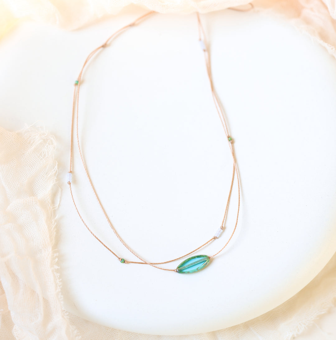 BERMUDA Teal Petal Layered Choker Necklace