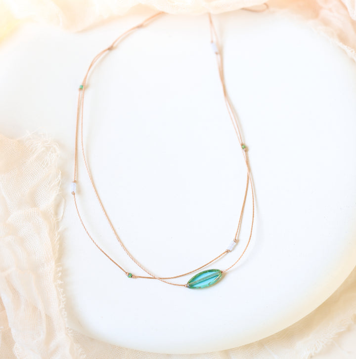BERMUDA Teal Petal Layered Choker Necklace