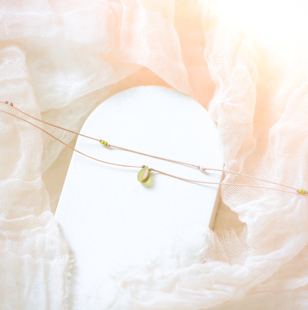 CLOVER Green Teardrop Layered Choker Necklace