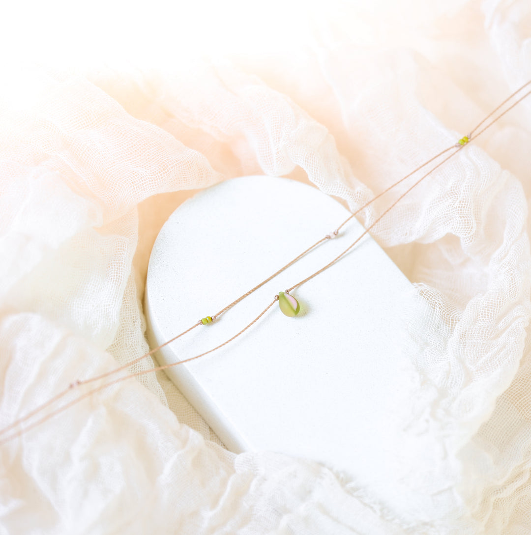 CLOVER Green Teardrop Layered Choker Necklace