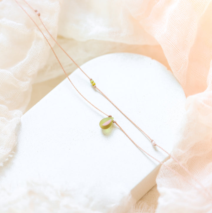 CLOVER Green Teardrop Layered Choker Necklace