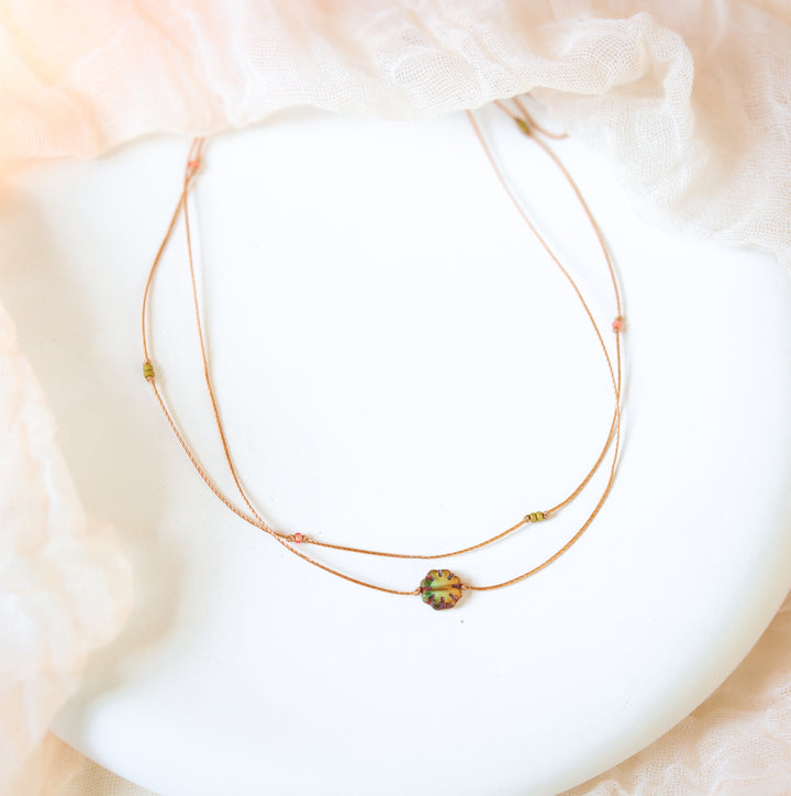 ASPEN Earthy Flower Layered Choker Necklace