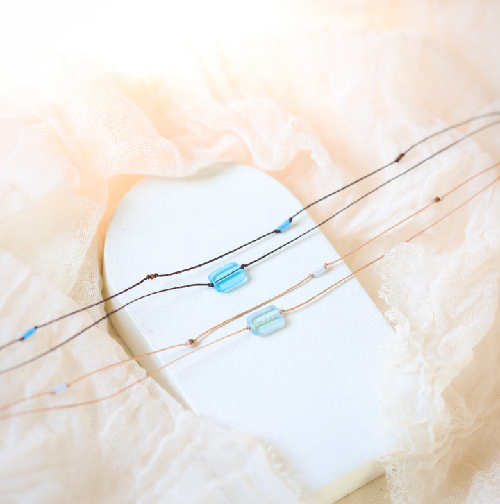 TIDE Blue Sea Glass Layered Necklace