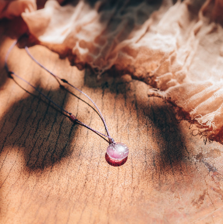 HADLEY Lilac Dainty Disc Pendant Necklace