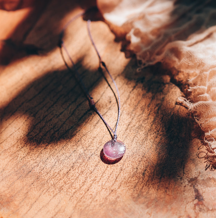 HADLEY Lilac Dainty Disc Pendant Necklace