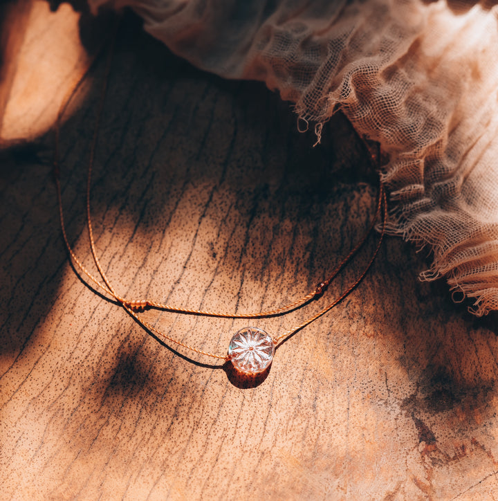 ROSIE Pink Flower Coin Layered Choker Necklace