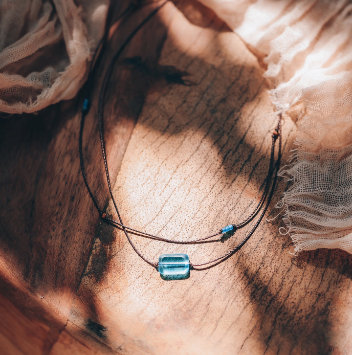 TIDE Blue Sea Glass Layered Necklace