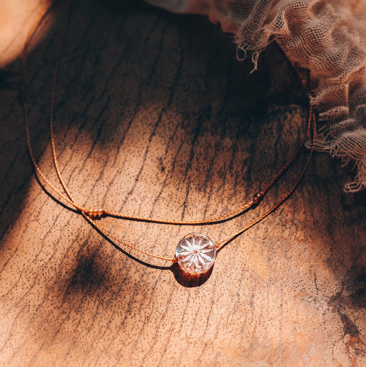 ROSIE Pink Flower Coin Layered Choker Necklace