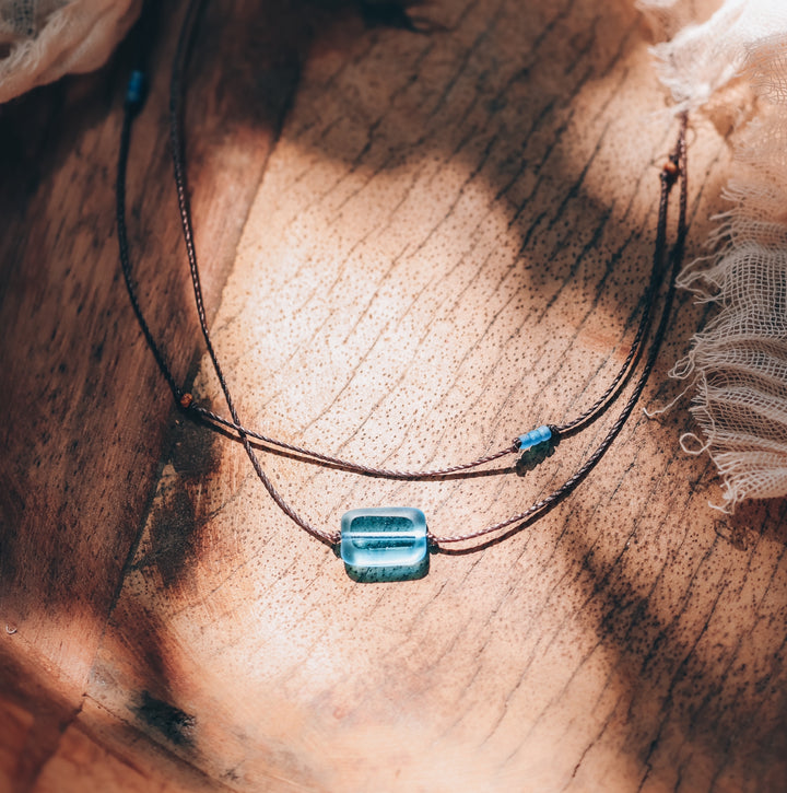TIDE Blue Sea Glass Layered Necklace