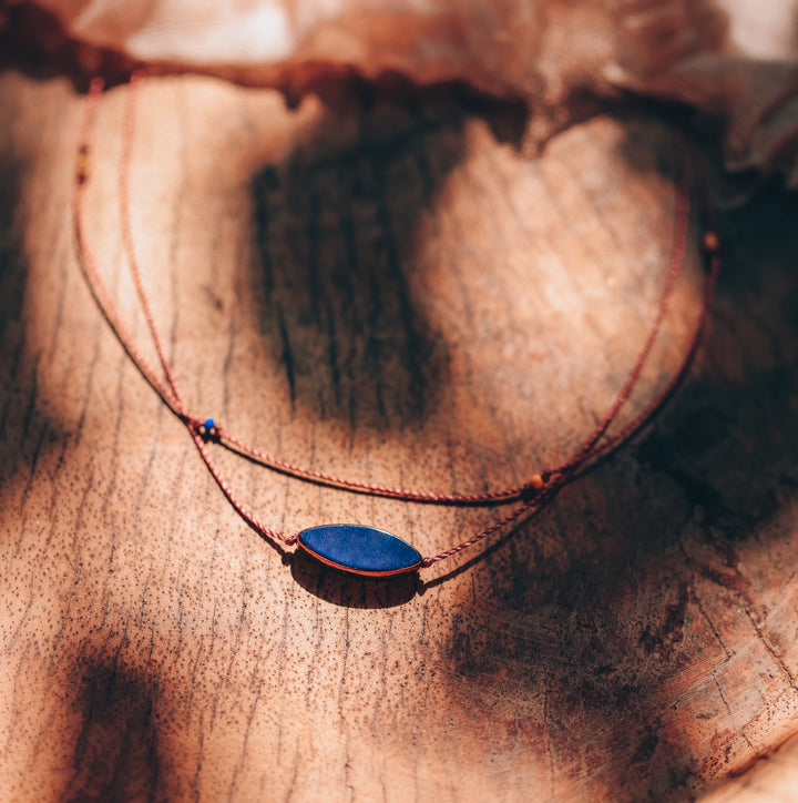 DAPHNE Blue Petal Layered Necklace