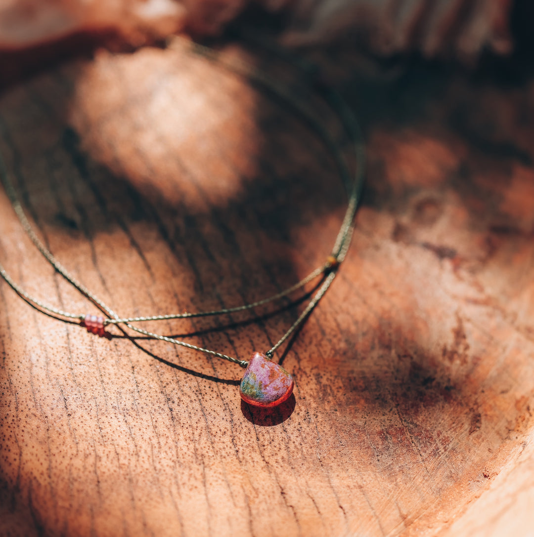 FAYE Lilac Earthy Drop Layered Choker Necklace