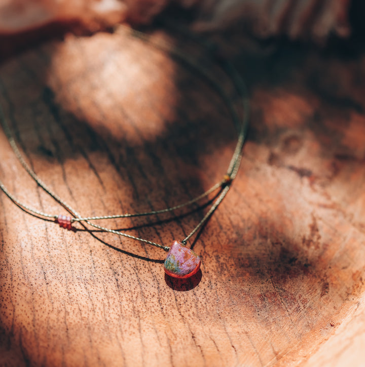 FAYE Lilac Earthy Drop Layered Choker Necklace