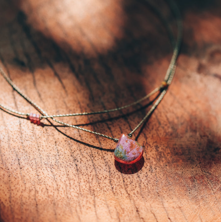 FAYE Lilac Earthy Drop Layered Choker Necklace