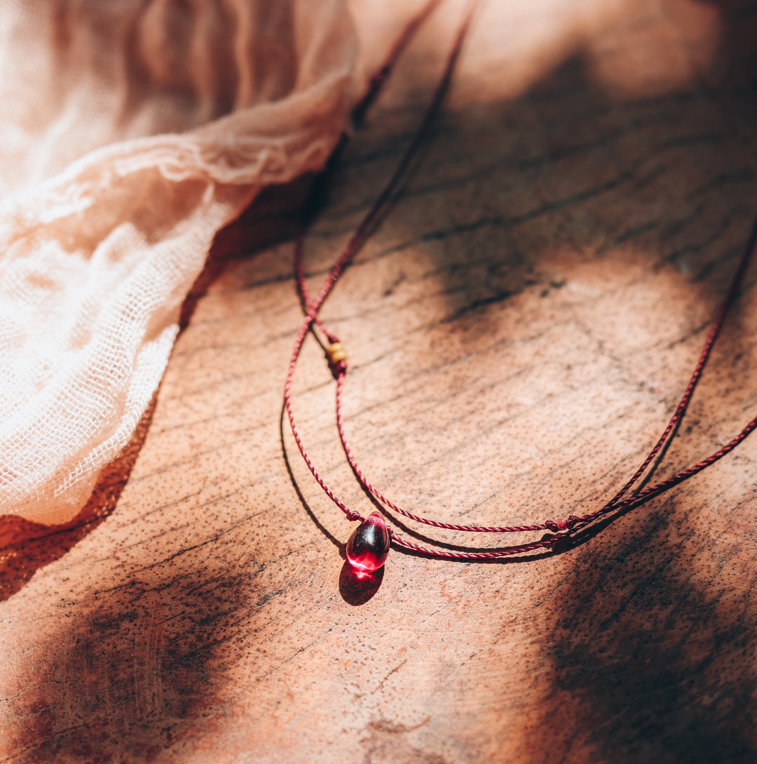 ELOISE Berry Pink Drop Layered Choker Necklace