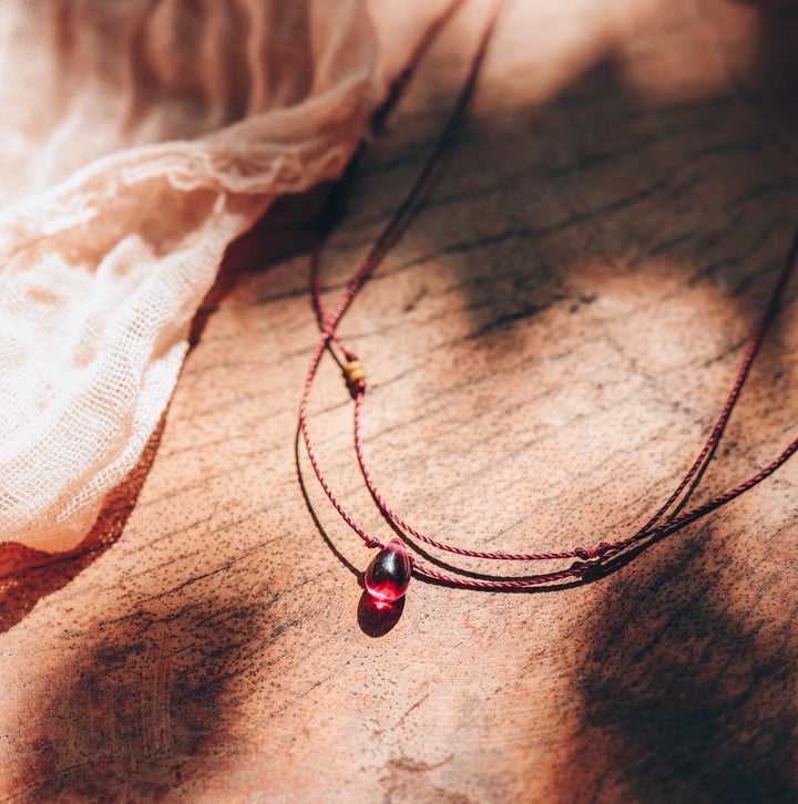 ELOISE Berry Pink Drop Layered Choker Necklace
