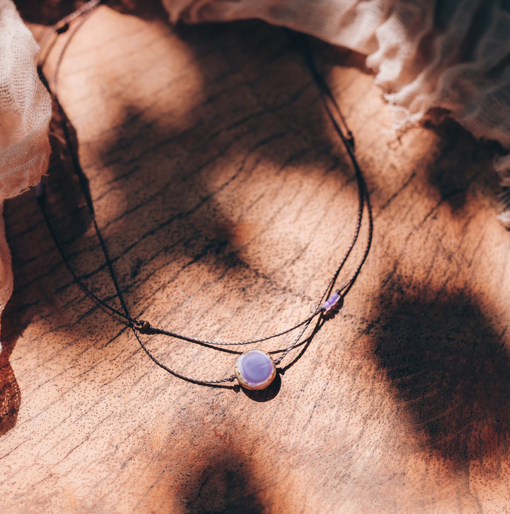 CAROLINA Hippie Purple Coin Layered Choker Necklace
