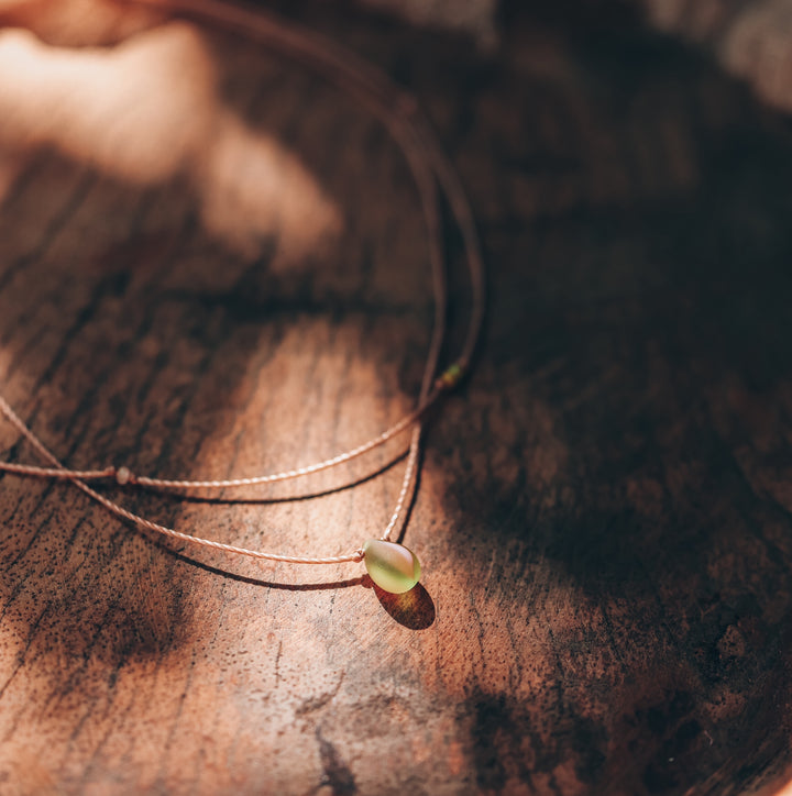 CLOVER Green Teardrop Layered Choker Necklace