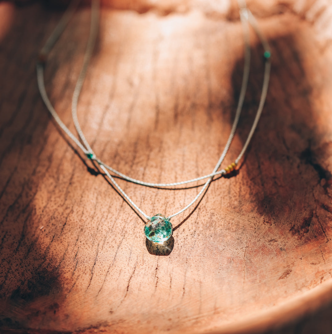 AQUA Terra Blue Drop Choker Necklace