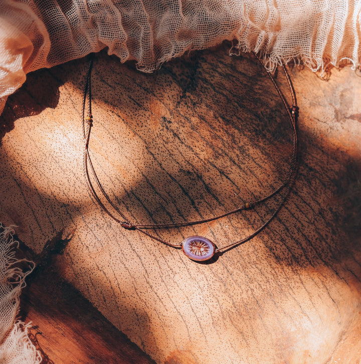 ATHENS Vintage Purple Pendant Layered Choker