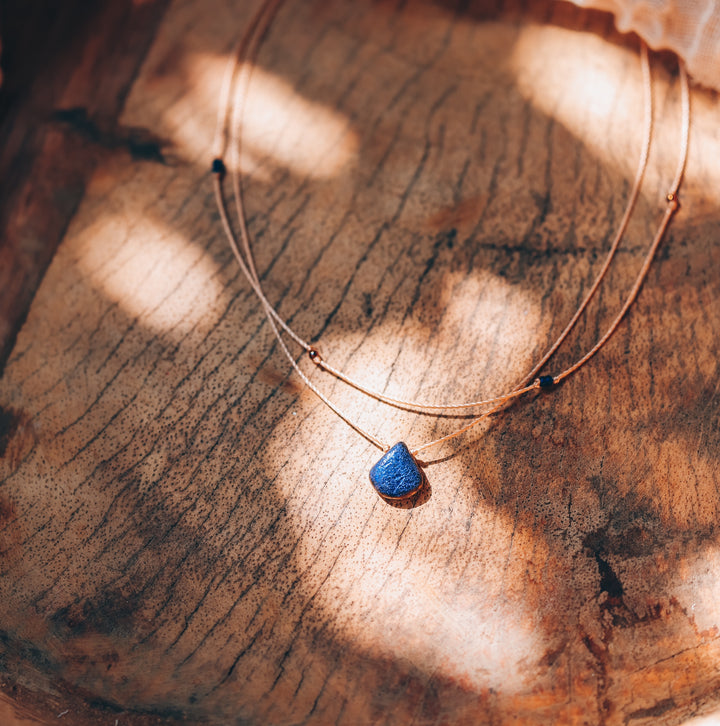 NEBULA Edgy Blue Drop Layered Choker Necklace