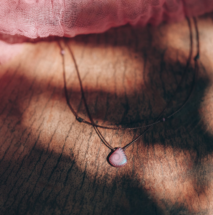 ANEMONE Pink Psychedelic Drop Layered Necklace