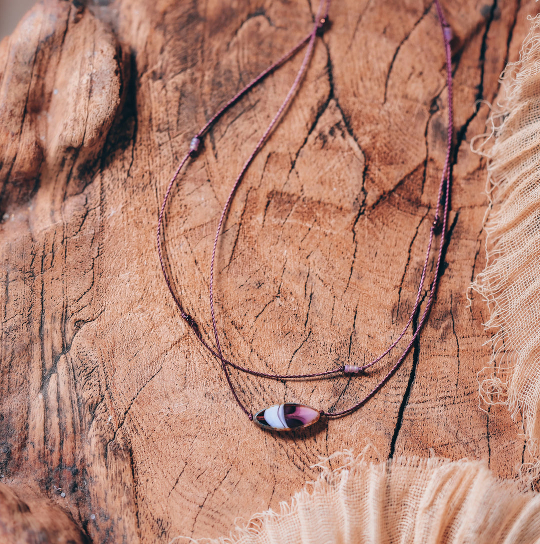 VIRGINIA Lilac Petal Pendant Layered Choker Necklace