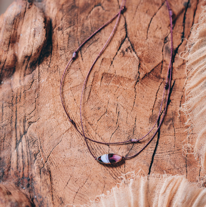 VIRGINIA Lilac Petal Pendant Layered Choker Necklace