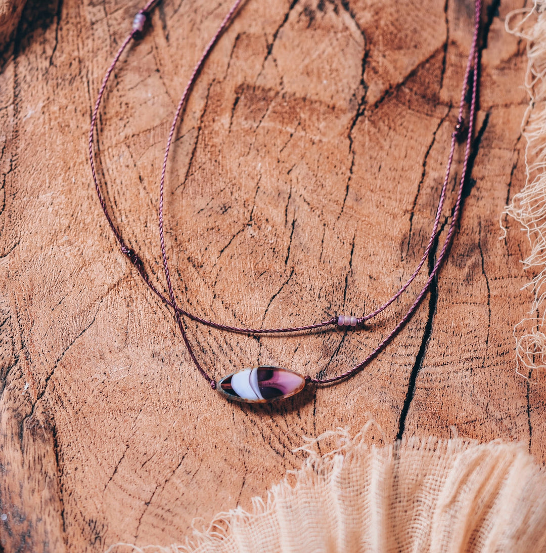 VIRGINIA Lilac Petal Pendant Layered Choker Necklace