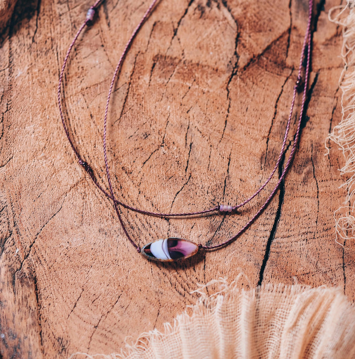 VIRGINIA Lilac Petal Pendant Layered Choker Necklace