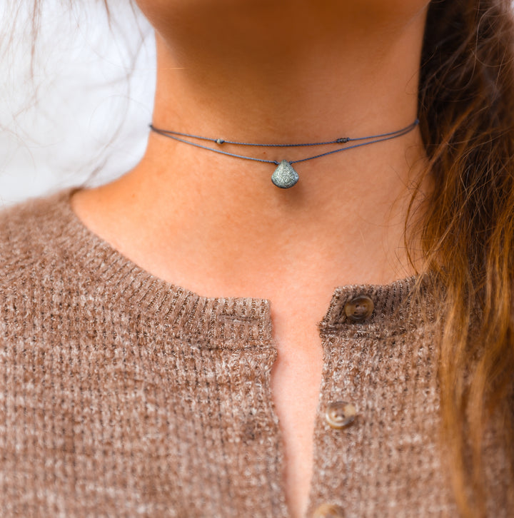 FALLEN Slate Edgy Drop Layered Choker Necklace