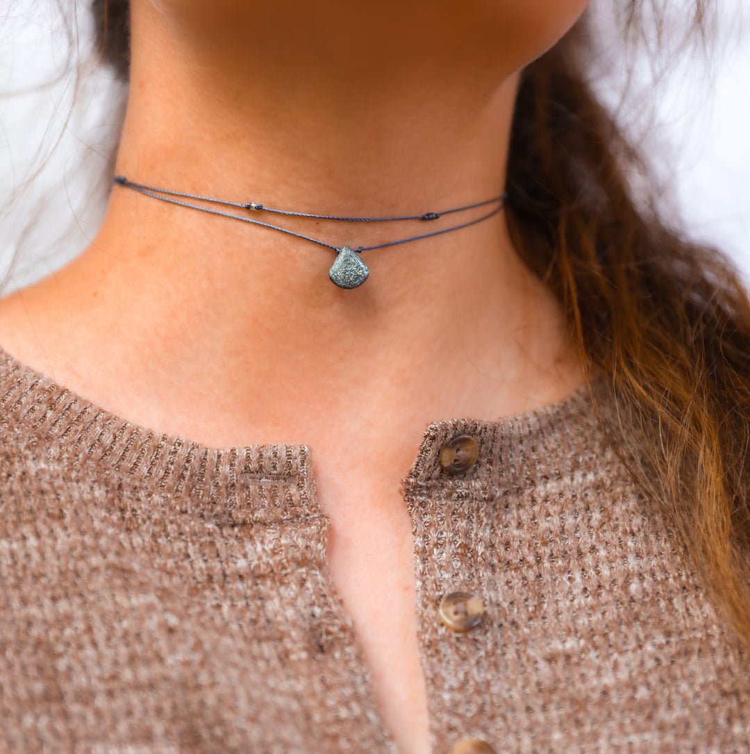 FALLEN Slate Edgy Drop Layered Choker Necklace