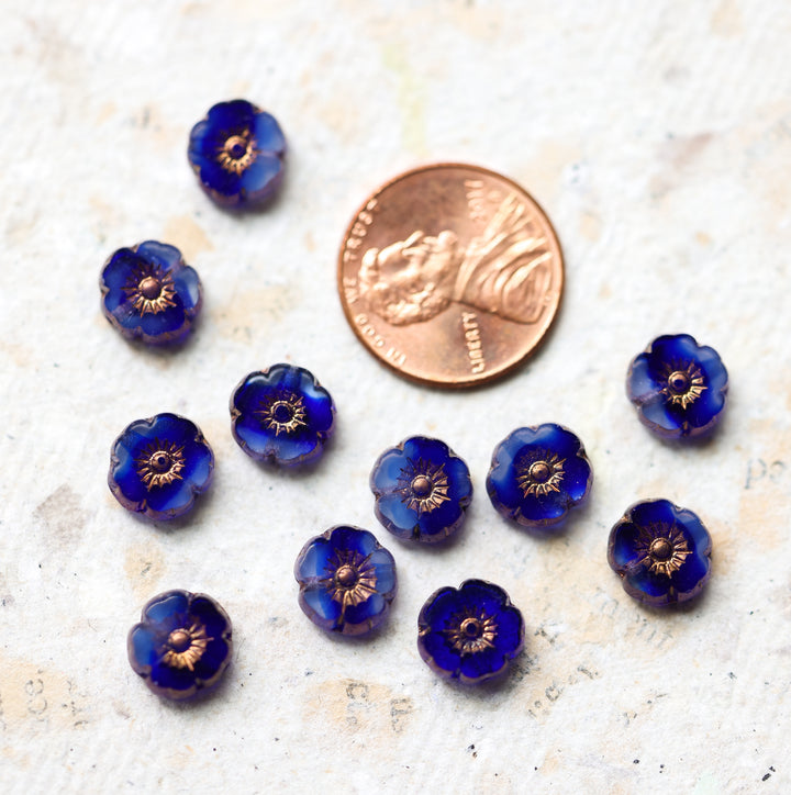 CORA Blue Wildflower Beaded Choker Necklace