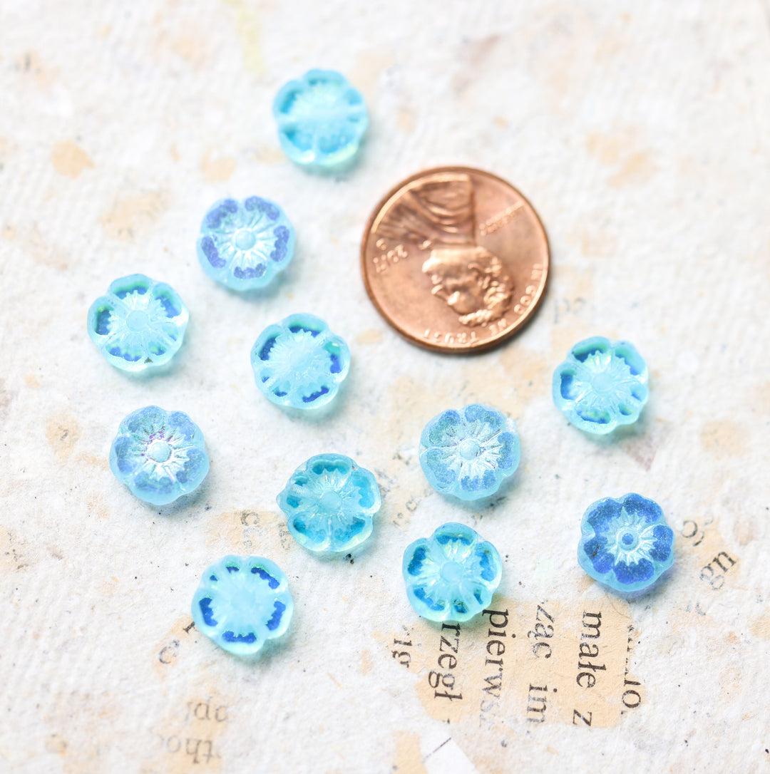 AZALEA Blue Flower Beaded Choker Necklace