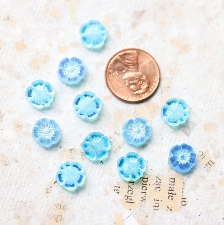 AZALEA Blue Flower Beaded Choker Necklace