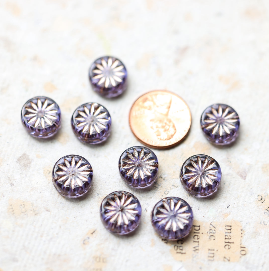 LUNA Lilac Flower Coin Layered Choker Necklace