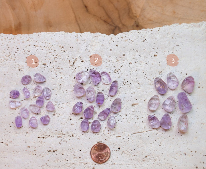 AERY Raw Amethyst Layered Choker Necklace