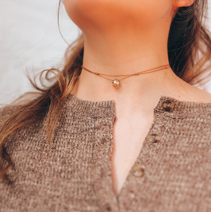 SABLE Rustic Teardrop Layered Choker Necklace