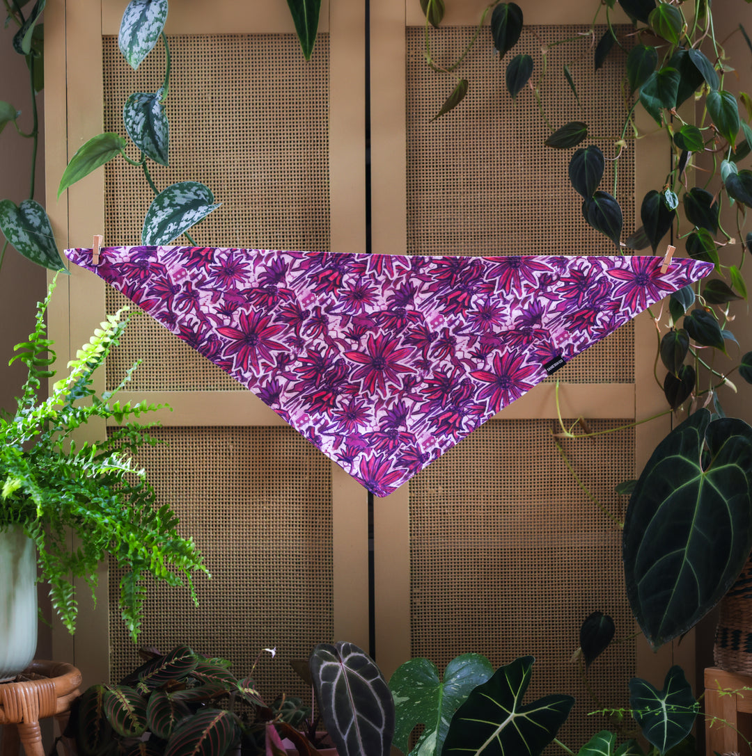Pink Wildflower Daisy Dog Bandana