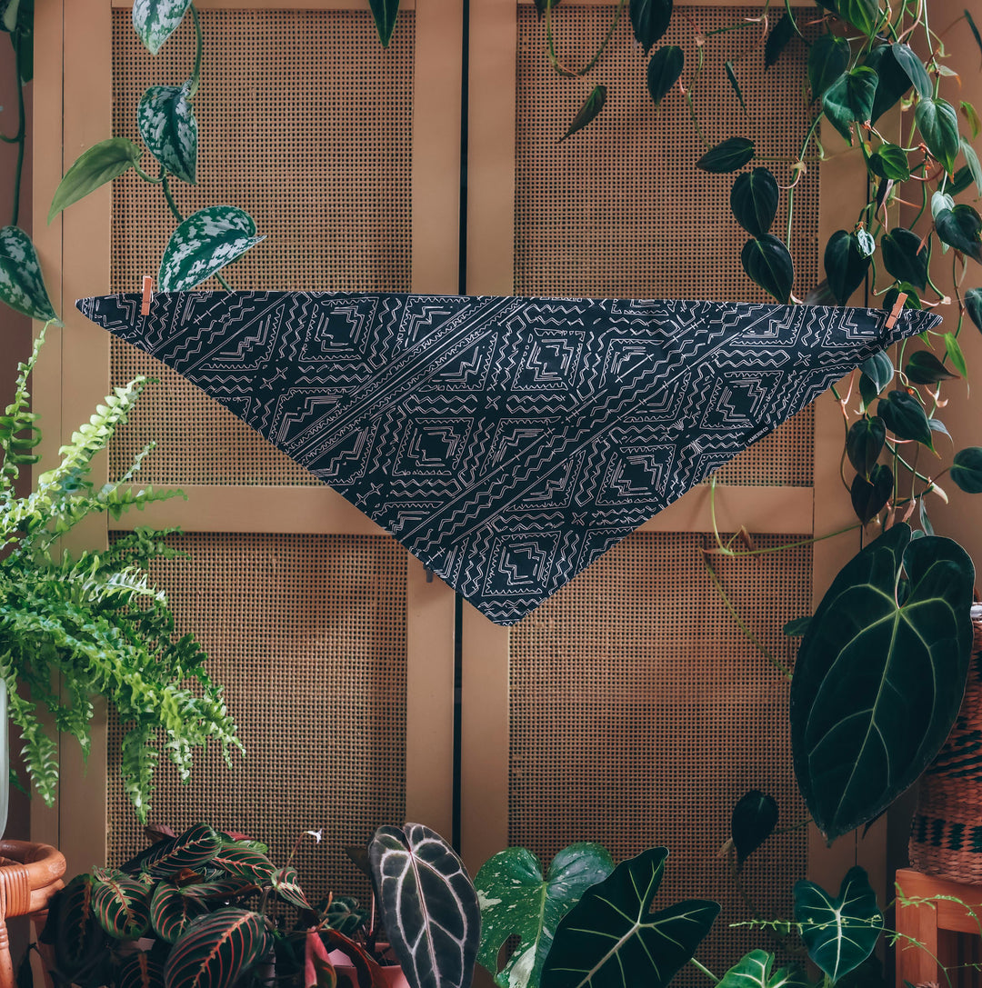 African Tribal Black & White Dog Bandana