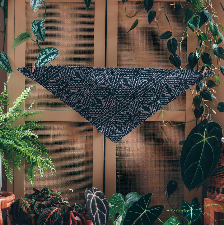 African Tribal Black & White Dog Bandana