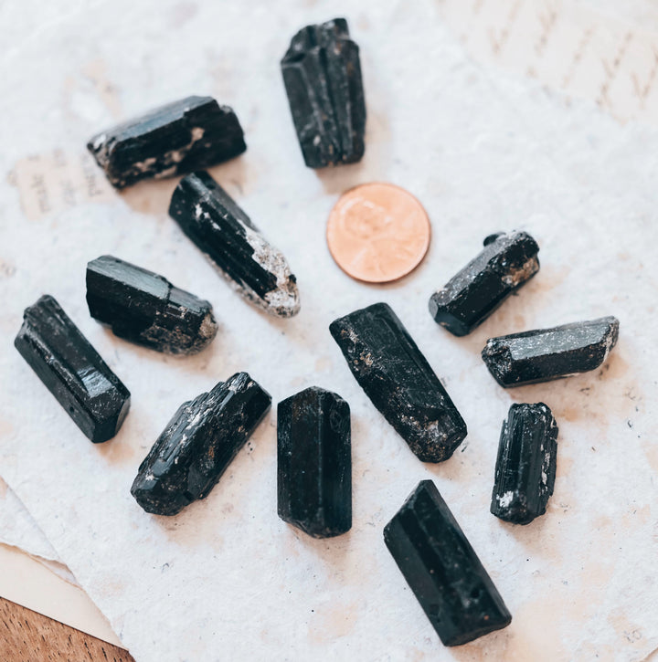 Raw Black Tourmaline Crystal Pendant Necklace