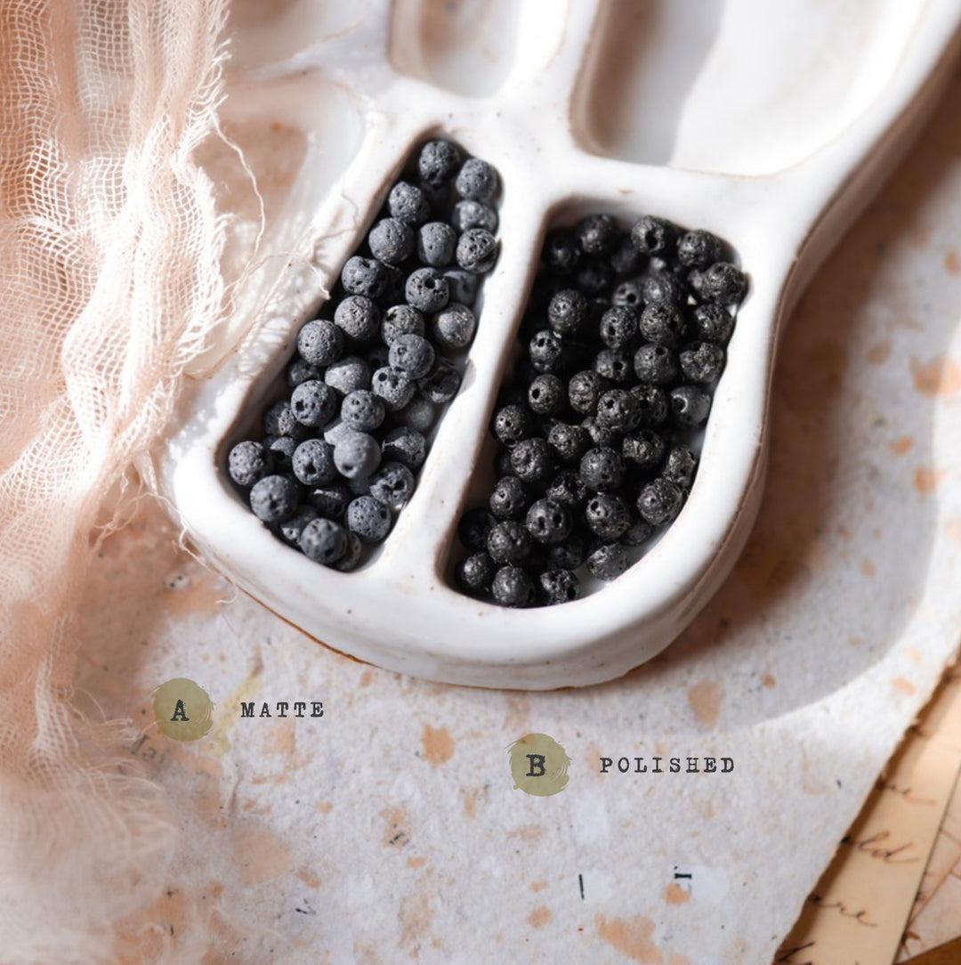 Lava Rock Double Layered Beaded Choker