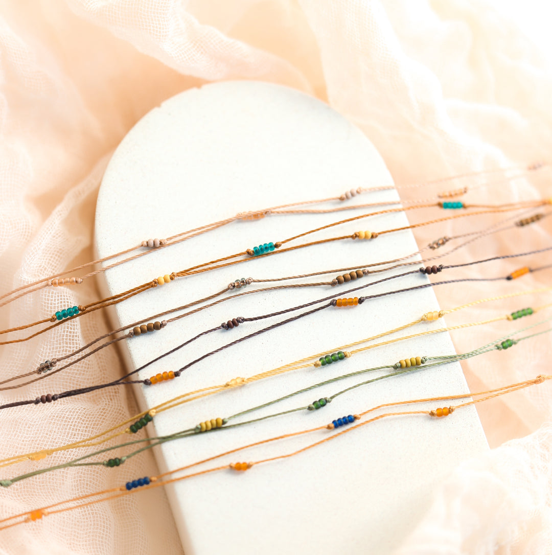 CUSTOM Dainty Waterproof Beaded Anklet