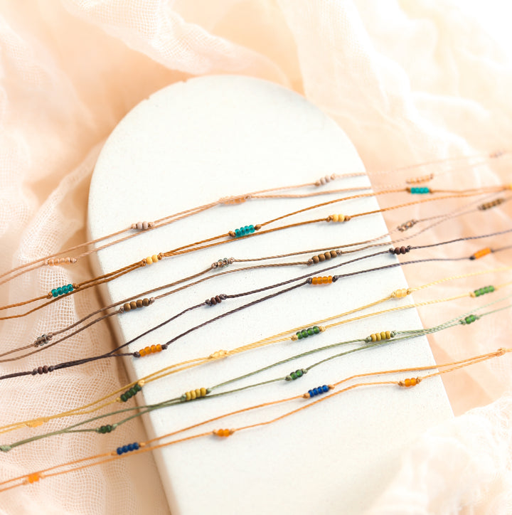 CUSTOM Dainty Waterproof Beaded Anklet