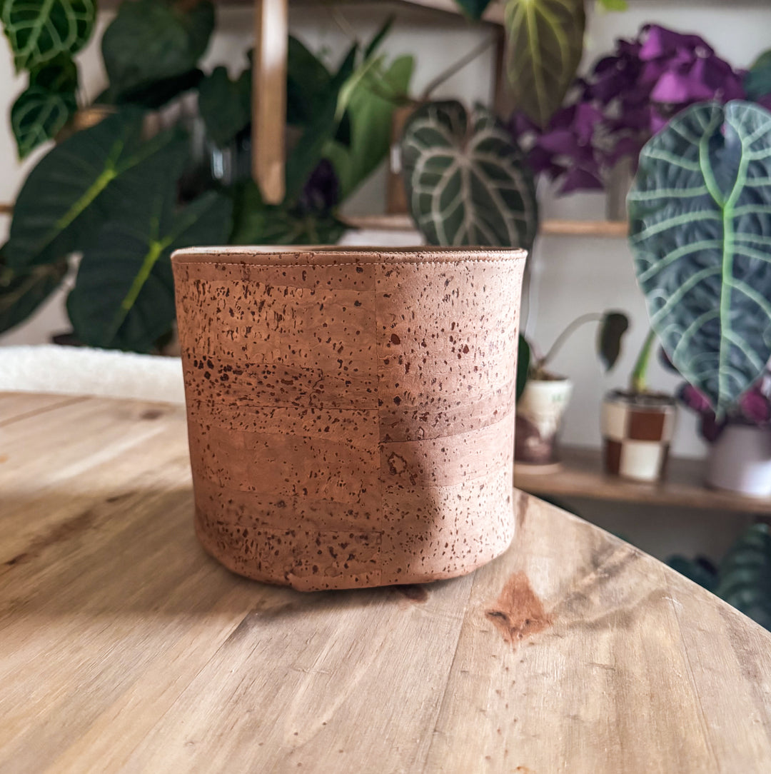 Mocha Brown Cork Planter Cover Pot • Multiple Sizes