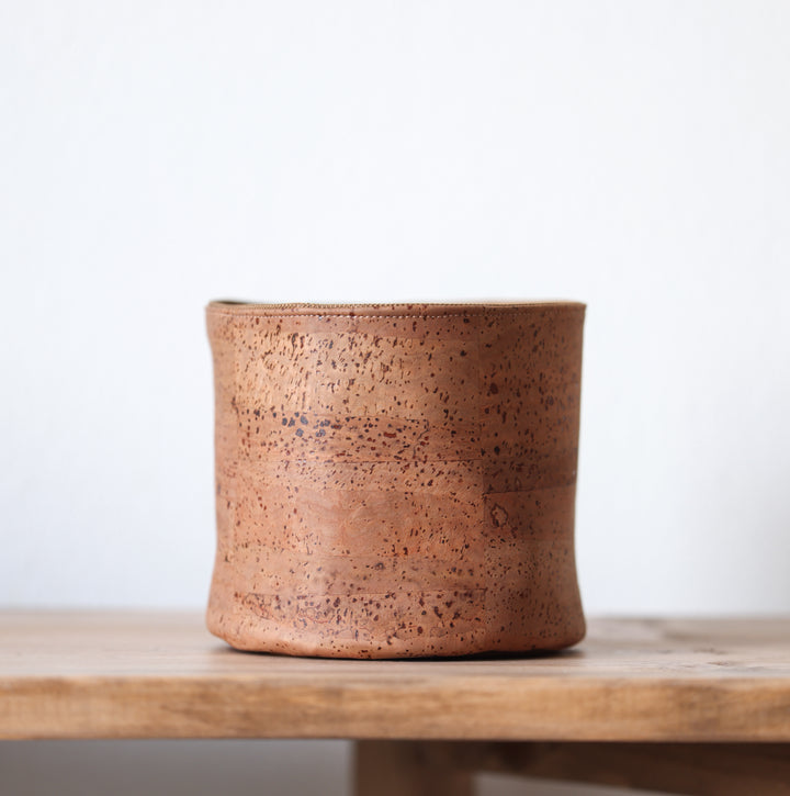 Mocha Brown Cork Planter Cover Pot • Multiple Sizes