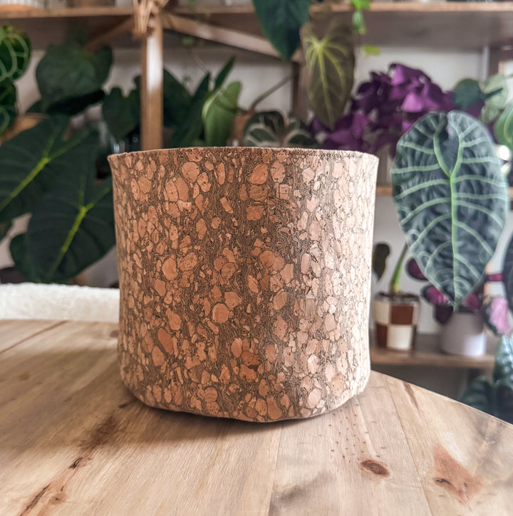 Rustic Woodsy Cork Planter Cover Pot