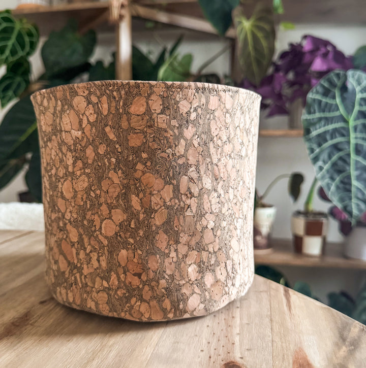 Rustic Woodsy Cork Planter Cover Pot
