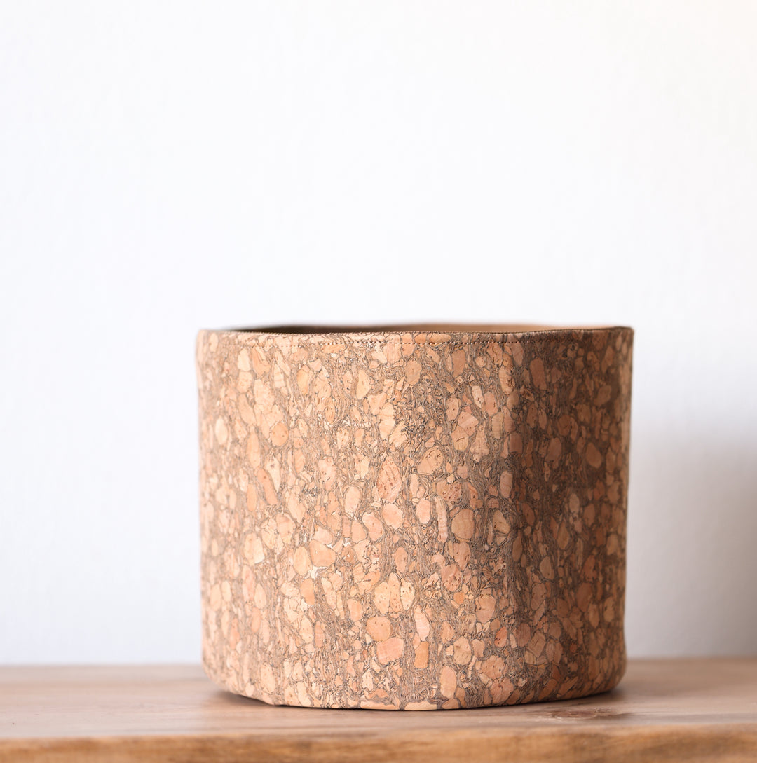 Rustic Woodsy Cork Planter Cover Pot